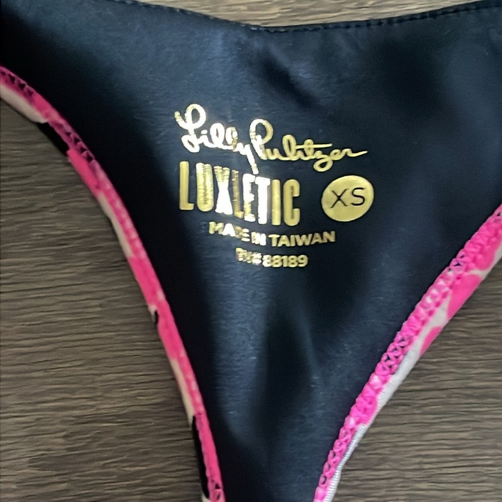 Lilly Pulitzer Pink UPF 50+ Luxletic Lindsay Sports Bra - Size XS - Picture 6 of 7